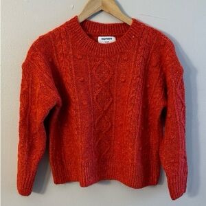 2 for $20 OLD NAVY Marled Cable Knit Sweater Top in Red Maroon Burgundy